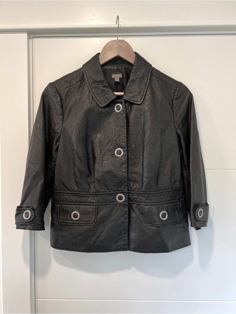 Nordstrom Halogen Genuine Leather Jacket, Black M